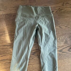 Lululemon high rise crop leggings olive green